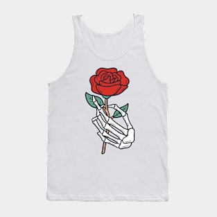 Sketelon Hand with Rose Tank Top